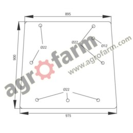 REAR GLASS MASSEY FERGUSON 3000