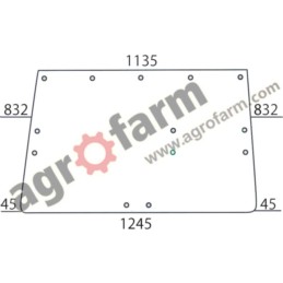 SZYBA TYLNA JOHN DEERE 40, 50, ZAWIAS 5 OTWORÓW