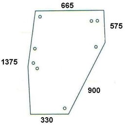 VITRE DE PORTE GAUCHE DEUTZ (NON SPLIT) 8 TROUS