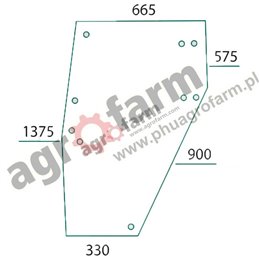 VITRE DE PORTE GAUCHE DEUTZ 9 TROUS