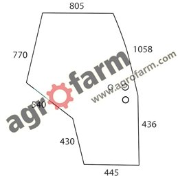 VITRE PORTE GAUCHE MASSEY FERGUSON 6000, 8000