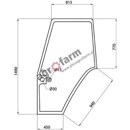 VITRE DE PORTE DROITE MASSEY FERGUSON 6000, 8000