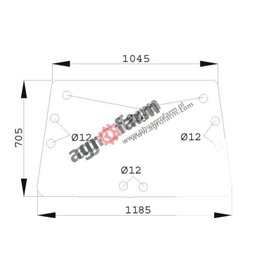 SZYBA TYLNA 2 OTWORY JOHN DEERE KWADRATOWA