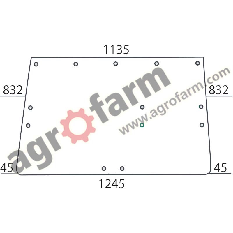 LUNETTE ARRIÈRE JOHN DEERE 40, 50, CHARNIÈRE 5 TROUS