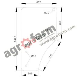 PORTE VITRE GAUCHE JOHN DEERE 6000