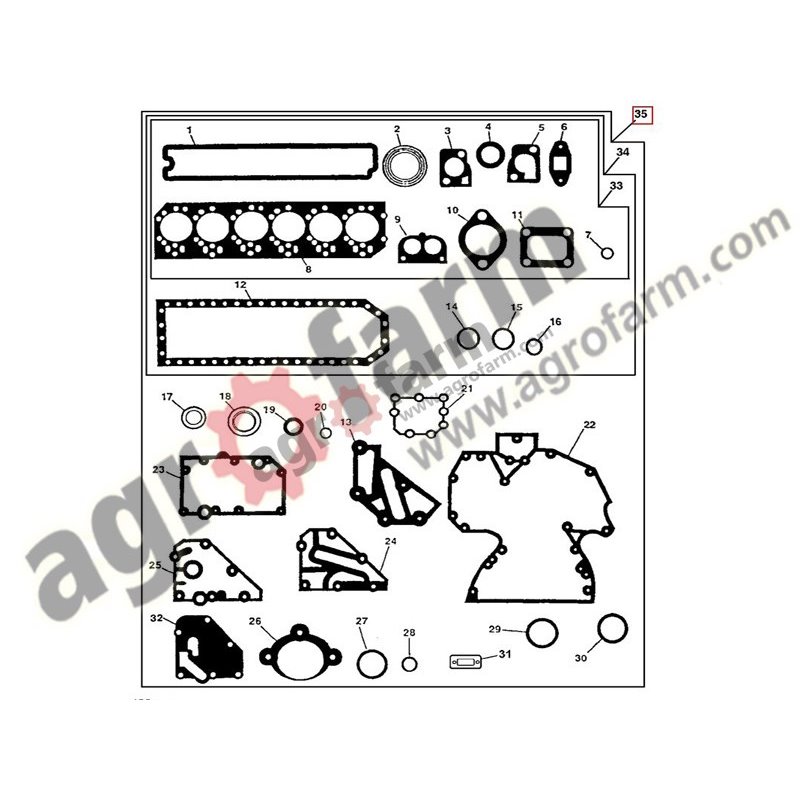 KIT DE JOINTS DE MOTEUR JOHN DEERE